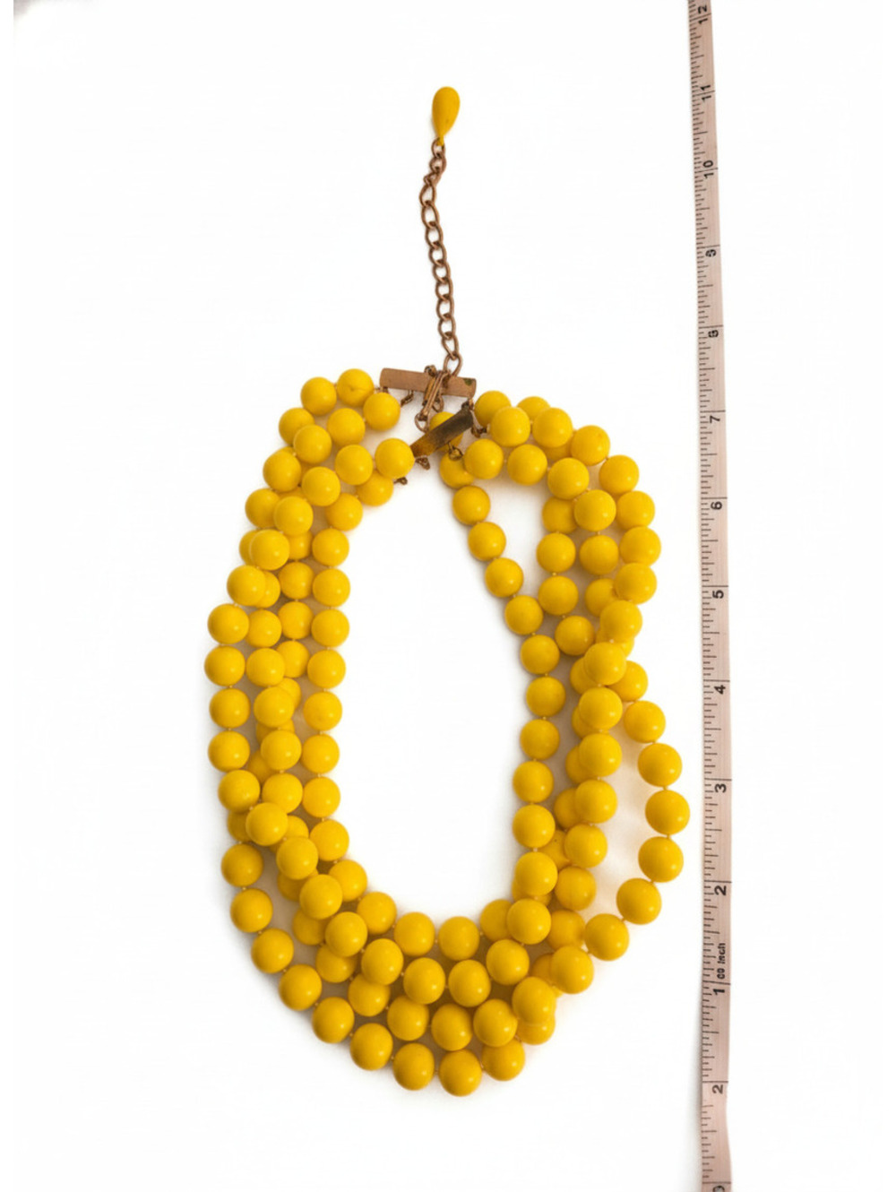 Yellow Beaded Multi-Strand Statement Necklace